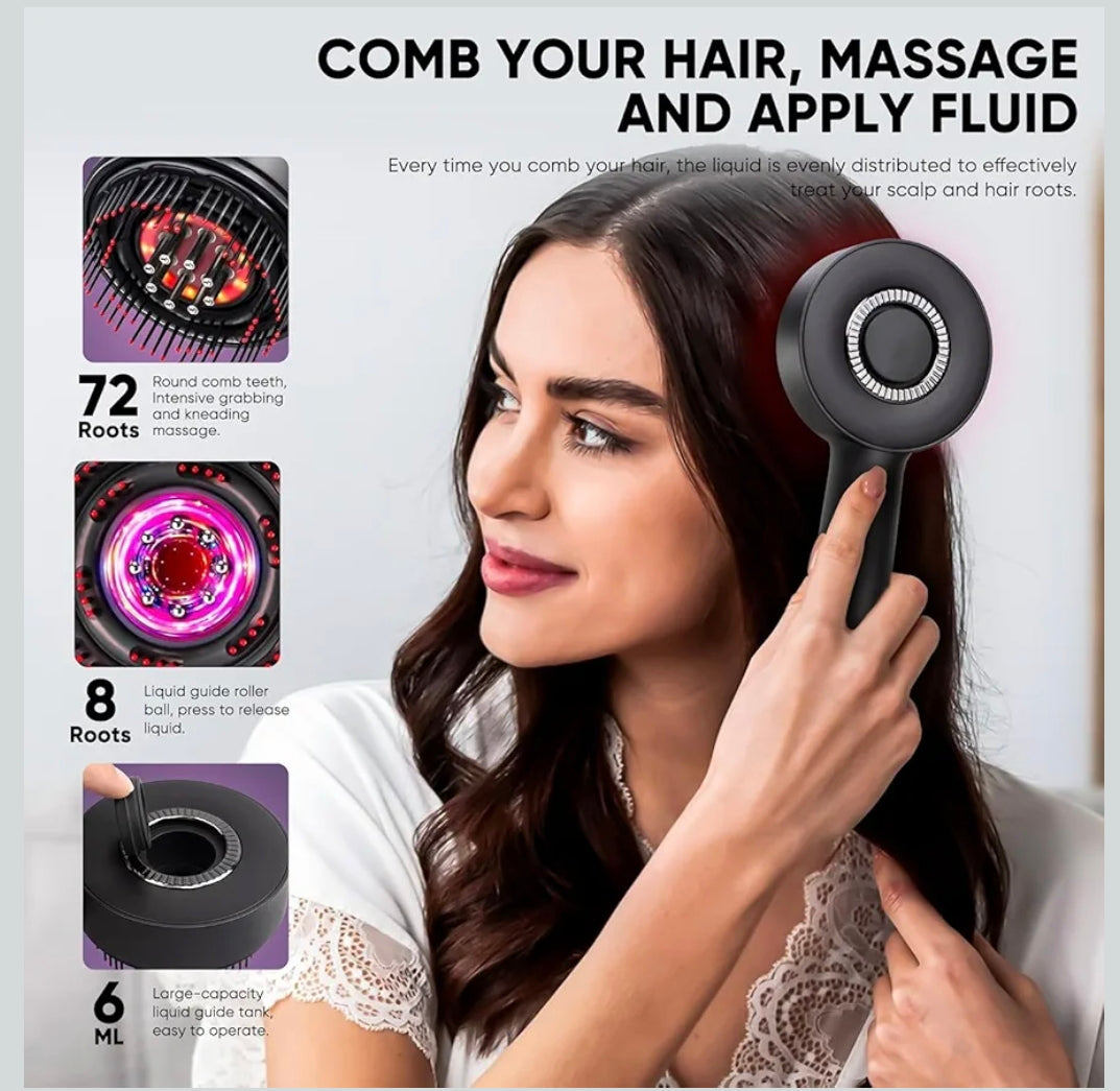 Premium Head Scalp Electric Massager Comb | Scalp Massaging Brush with 2 In 1 Hair Oil Applicator | IPX7 Waterproof,Portable Deep Massager For Hair & Head Relaxation at Home | Shiatsu Massage for Hair Growth/Stress Relax