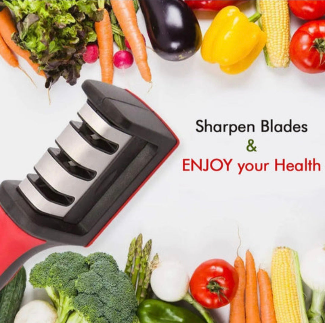 Three-Stage Handheld Knife Sharpener – Ergonomic Handle, Non-Slip Base
