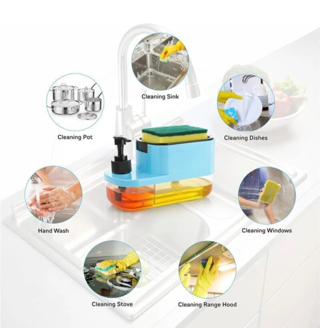 3 In 1 Dishwashing And Handwash Liquid Soap Dispenser (3 In 1 Dispenser)