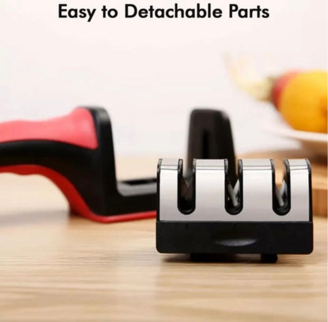 Three-Stage Handheld Knife Sharpener – Ergonomic Handle, Non-Slip Base