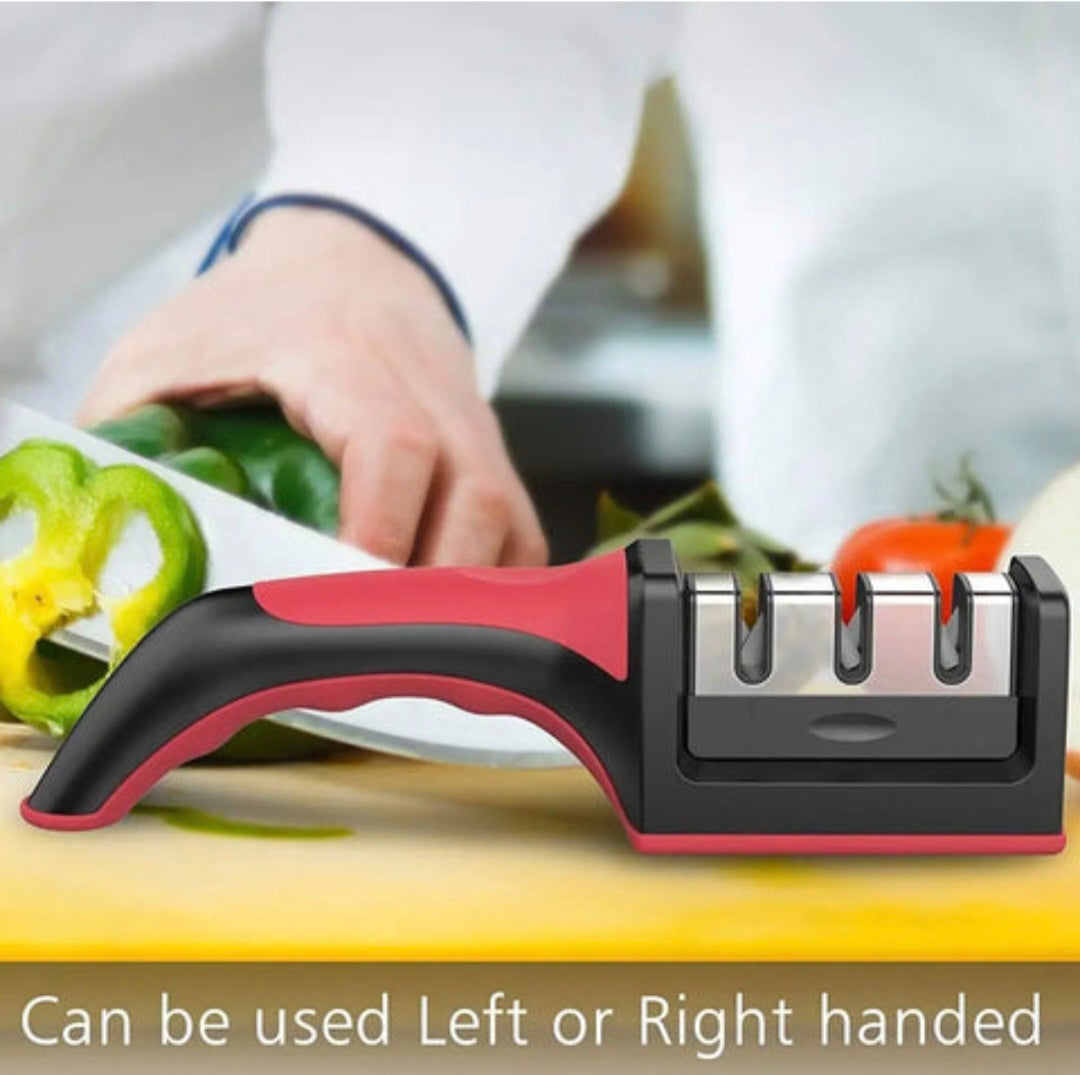 Three-Stage Handheld Knife Sharpener – Ergonomic Handle, Non-Slip Base